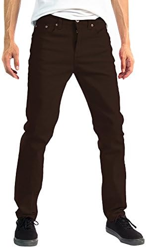 Alta Premium Designer Fashion Mens Slim Fit Skinny Denim Jeans - Brown - 32