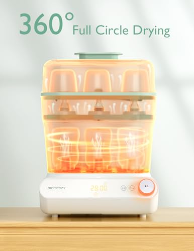 Momcozy 3 Layers Large Bottle Sterilizer and Dryer, Fast Sterilize and Dry, Universal Bottle Sterilizer for All Bottles & Breast Pump Accessories, Touch Screen & Auto-Off Bottle Sanitizer