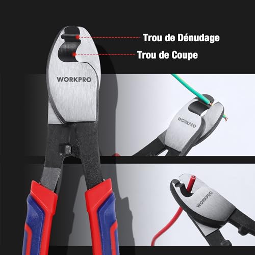 WORKPRO Cable Cutter Pliers 210 mm, Electrician Cutting Pliers Ideal for Cutting Electric, Copper, or Aluminium Cables