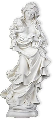 Madonna & Child with Blanket Resin Statue (White)