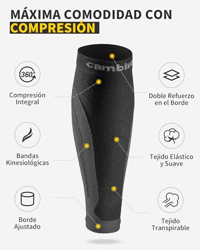 CAMBIVO Compression Socks 2 Pairs, Compression Socks Women Men, Compression Sleeves for Sports, Running, Cycling, Work, Flight