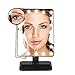 SOGOCOOL LED Lighted Makeup Mirror with Lights +Removal 10x Magnification Spot-Tabletop Cosmetic Shaving Mirror (Black)