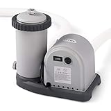 Intex 28635EG Krystal Clear Cartridge Filter Pump for Above Ground Pools, 1500 GPH Pump Flow Rate, 110-120V with GFCI