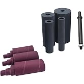 Olamochi Spindle Sander Drum &amp; Sleeve Replacement Kit | Drums in 3/4, 1, 1-1/2, 2 inch outer diameter; sanding sleeves available in 80, 120, 240 grit for wood polishing