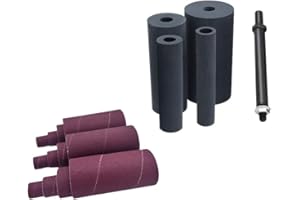 Olamochi Spindle Sander Drum Kit Including Sanding Cylinder, Sanding Drum (OD 3/4", 1", 1-1/2", 2") and Sanding Sleeves (80 Grit, 120 Grit and 240 Grit)