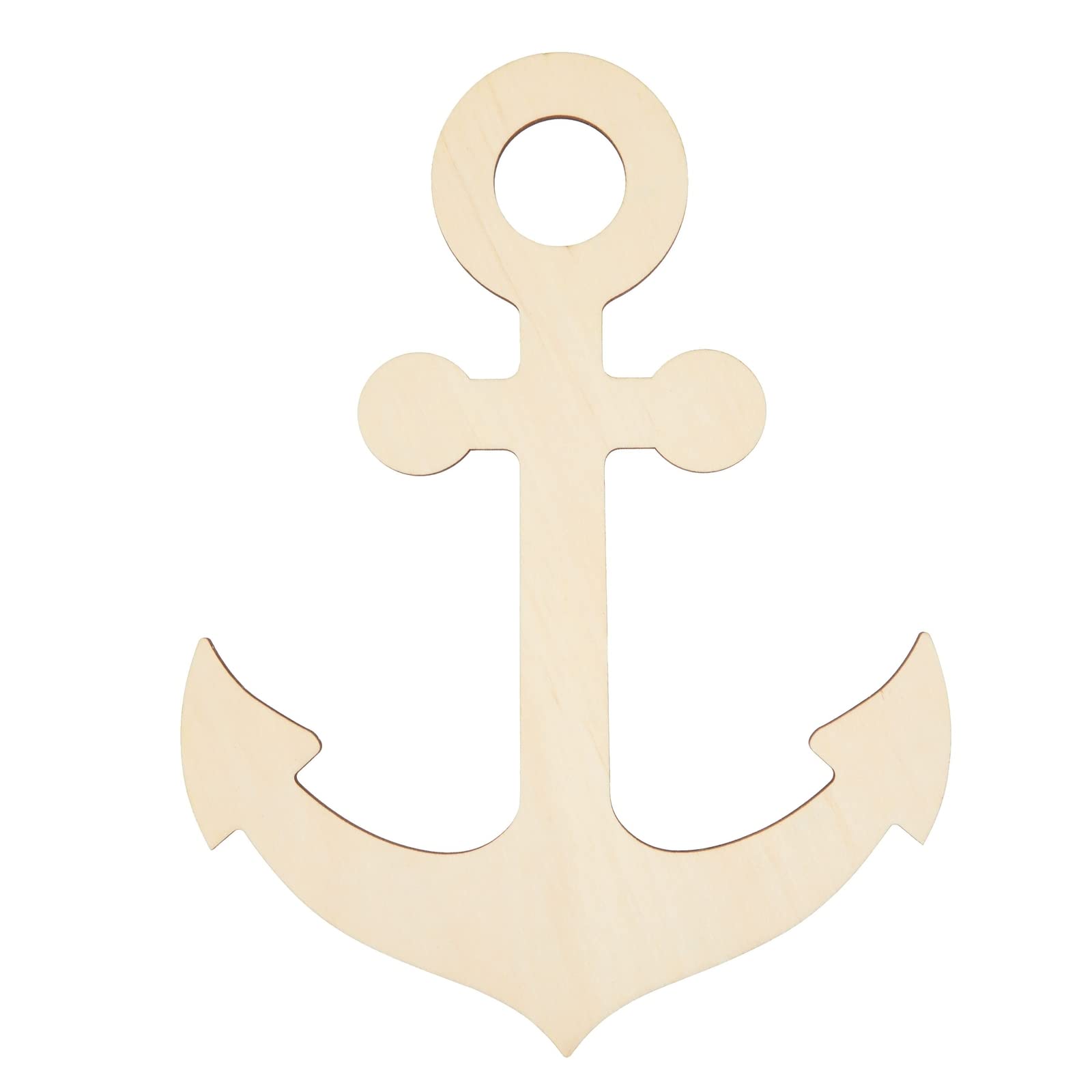 12 Pack Unfinished Wooden Anchors for Crafts, Nautical Wood Cutouts for DIY Projects, Nautical Decor (11.6 x 8.8 in)