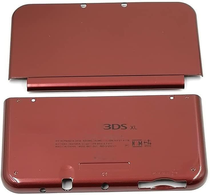 Top Bottom Front Back Housing Shell Case Cover Replacement for New 3DS LL XL Faceplate Cover (Red)