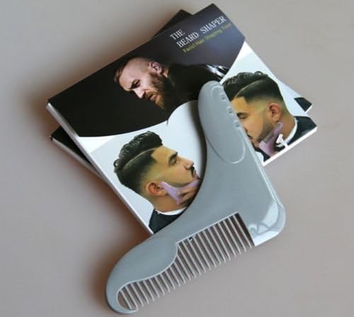 Beard Shaper Shaping Tool Facial Hair Comb Brush for Perfect Lines Amp Symmetry (Gray)