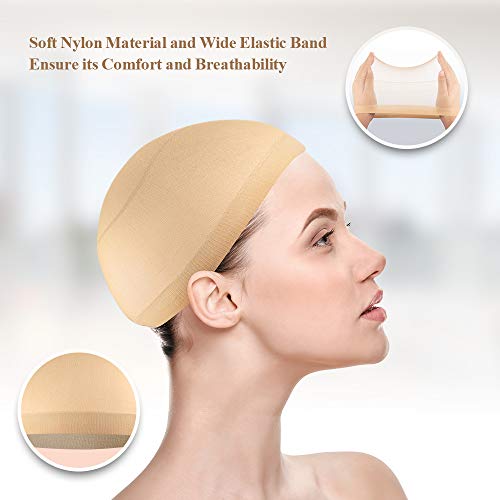 MYKURS Wig Caps, Neutral Nude Beige Stocking Wig Caps for Women, 24 Pack