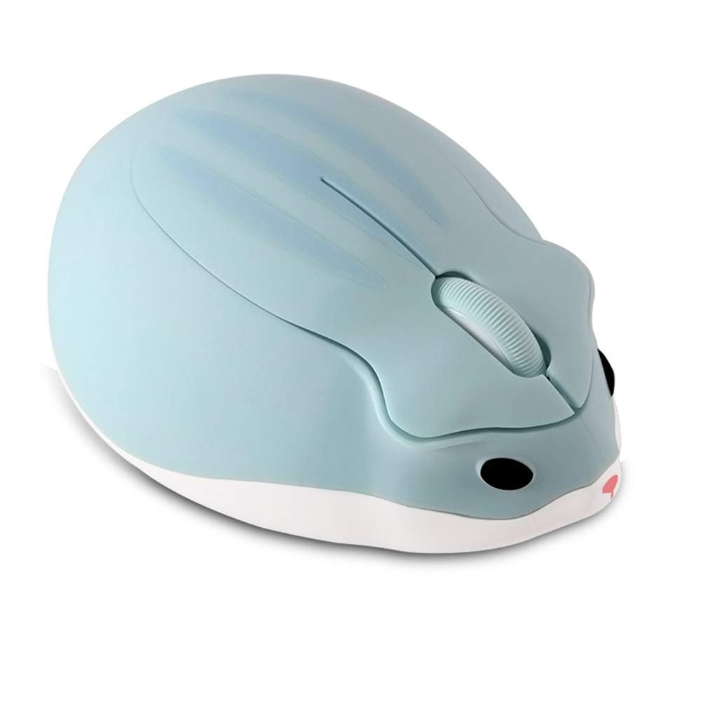 LIKE SHOW Wireless Cute Hamster Shaped Mouse - 1200DPI Less Noise Portable USB Cordless for PC, Laptop, Computer, Notebook, MacBook - Kids Girl Gift (Blue)