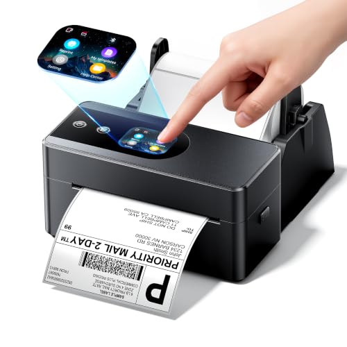 Phomemo Touchscreen Versandetiketten Drucker, PM64D Label Printer, Schwarz