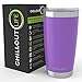 CHILLOUT LIFE 20 oz Stainless Steel Tumbler with Lid - Double Wall Vacuum Insulated Coffee Mug with Splash Proof Lid and Straw for Hot & Cold Drinks, Powder Coated Purple (1 Unit)