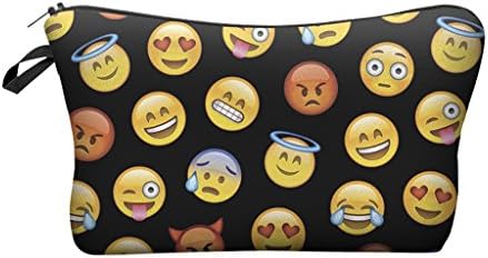 emoji black Cosmetic Coin Cellphone Makeup Cloth Pouch Bag Purse Case