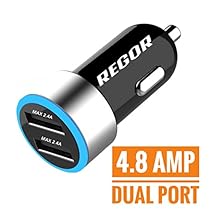 Regor [4.8Amp - 2 Port] Hi-Speed Car Charger