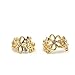 HONBAY 4PCS Flower Hollow Ear Cuff Wrap Clip Non-Piercing Alloy Fashionable Fake Earrings for Women and Girls,Golden and Silver