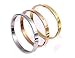 Cugbo Designer Inspired Stainless Steel Bangle Bracelet for Women or lovers sweethearts (Rose Gold)
