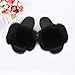 Jancoco Max Real Fox Fur Slides for Women - Fluffy Fur Slippers Open Toe Flat Sandals Outdoor (US 11, Black)