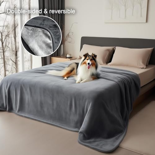 Bedding Aid Waterproof Reversible Blanket, Excellent Leakproof Protector Cover to Protect Bed Mattress, Sofa, Couch from Pee & Spills from Adults, Babies, Dogs, Pets (Dark Grey/Light Grey, 152x203cm)