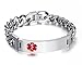 Men's Medical Alert ID Bracelet Tag Stainless Steel Link Chain Wrist (Free Engraving),8.3 