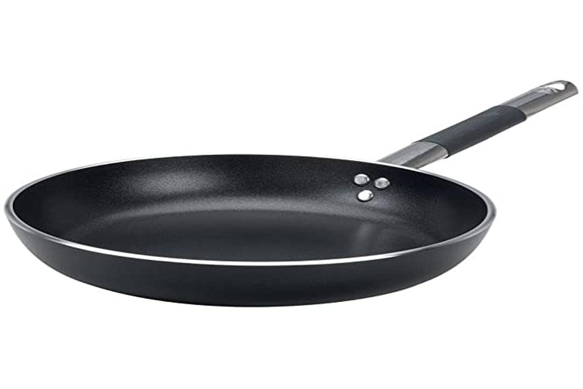 Pentole Agnelli Aluminium Black Crystal Straight Frying Pan 5 Mm. Thick With Handle, Diameter 20 Cm.