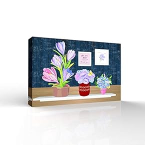 Vase Painting Wall Decor for Living Room Wooden Framed