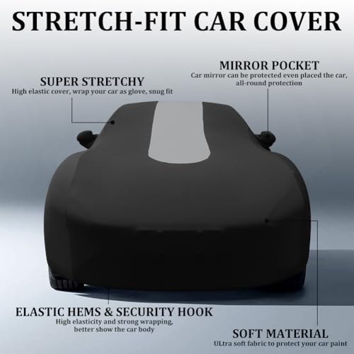 WinPower Interior Full Cover 4.90-5.30 M Saloon Car Cover Breathable Stretchable Elasticity Protection Anti-Dust Anti-Scratch for Garage Cars, 1 Piece