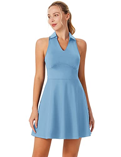 JACK SMITH Women\'s Athletic Dress UPF 50+ Golf Tennis Dresses for Women with Built-in Bra & Shorts Quick Dry XL Blue