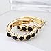 Clearance! Elogoog 1 Pair Women Fashion Crystal Rhinestone Round-shaped Ear Stud Dangle Hoop Loop Earrings Jewelry (Black)