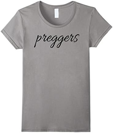 Women's PREGGERS Women's Pregnant Pregnancy T-Shirt Small Slate