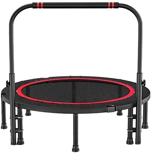 LAMTON Folding Indoor Mini Trampoline Rebounder for Adult with Adjustable Handrail,Indoor Gym Best Urban Cardio Workout Home Trainer, Burning Calories