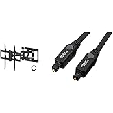 Amazon Basics Dual Arm Full Motion TV Mount (37-Inch to 80-Inch) + Digital Optical Audio Toslink Cable (6 Feet)