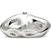 Acrylic Shell Clutch Purse for Women Metallic Evening Bag Large Designer Acrylic Handbag for Wedding Party Prom