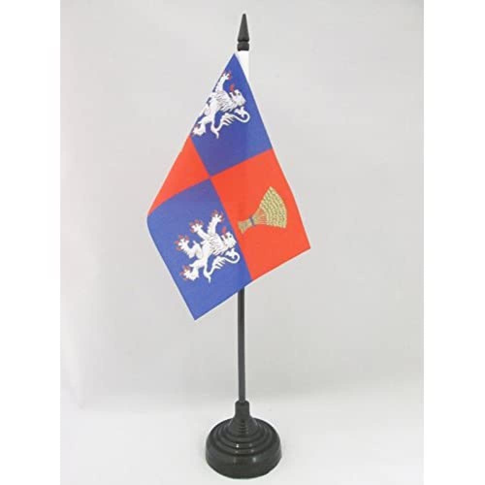 AZ FLAG - French Province of Guyenne and Gascony Table Flag 4'' x 6'' - Province of Guyenne and Gascony Office Flag 100% Polyester 15 x 10 cm - Mini Desk Flag with 10'' Pole and Black Plastic Base