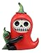 Ebros Furrybones Chilito Hot Red Chili Pepper Figurine Small 3.25 Inch Furry Bones Skeleton Monster Collectible Decor Statue Gothic DOD Mexican Spice Jalapeno Themed Decorative Sculpture