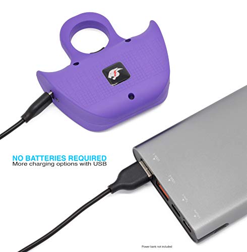 Mini Self Defense Jogger Stun Gun for Women - Best Concealed Protection Tool for Joggers, Runners, Walking - Rechargeable Batteries & Nylon Case (Purple)