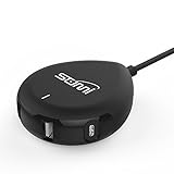 SoMi 4-Port Desktop Charging Station (3 USB + 1 Type C) Travel Charger, 3 USB-A 2.1A Ports, 1 USB-C 3A Port, Full Speed Charging, in-Use LED Lights, for Smart Phone,Tablet, Bluetooth Device, Black