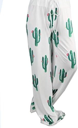 Looseplus Women's Floral Prints 4th Of July American Flag Drawstring High Waist Wide Leg Loose Pants Leggings