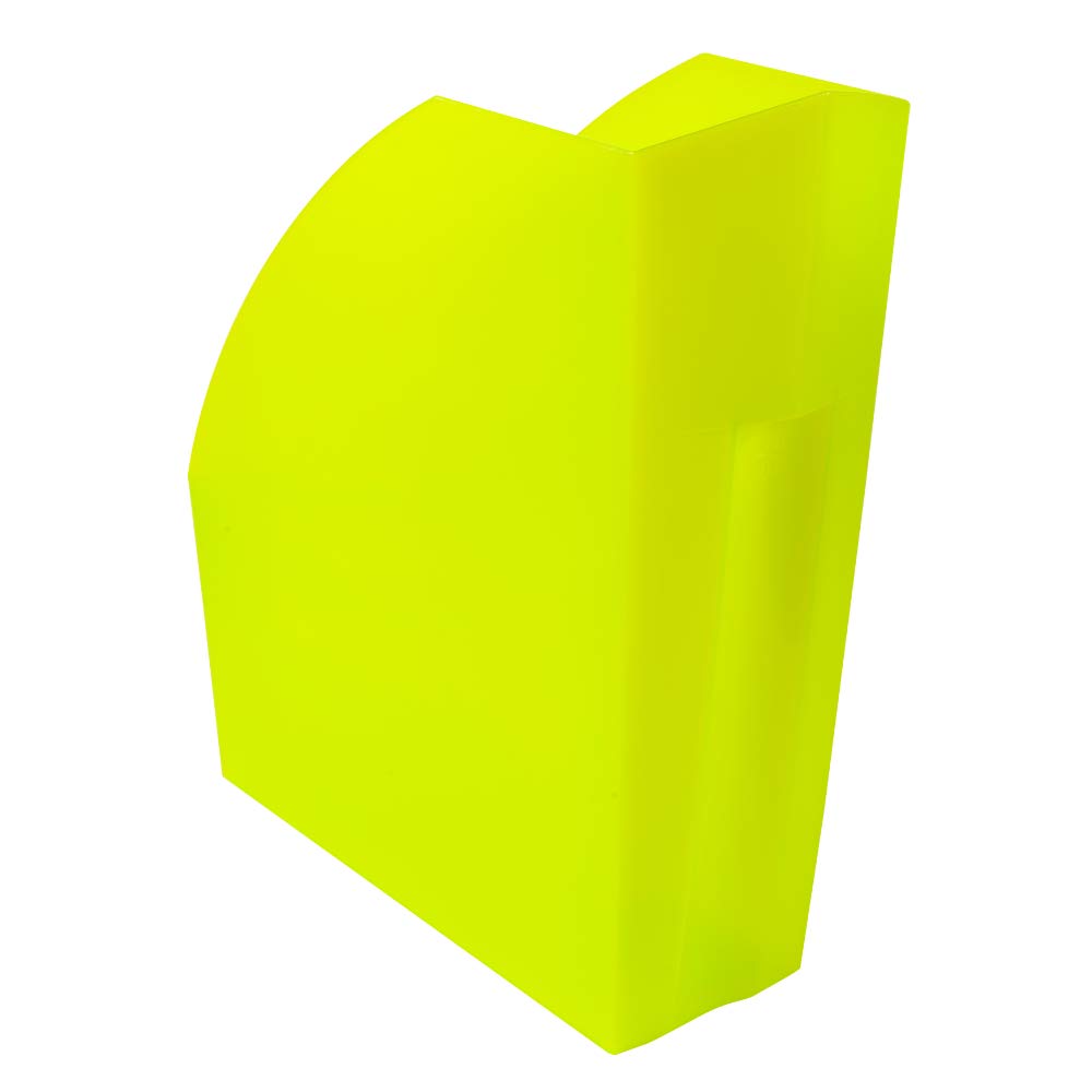 Exacompta - Ref 18081D - Magazine File - 292 x 110 x 320mm in Size, Suitable for A4+ Documents, Stable, Large Storage Capacity, Conical Shape for Handling - Lime Green