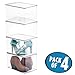 mDesign Stackable Plastic Closet Storage Container Bin Box with Hinge Lid for Organizing Shoes, Booties, Pumps, Sandals, Wedges, Flats, Heels - Lumiere Collection - 4 Pack - Clear