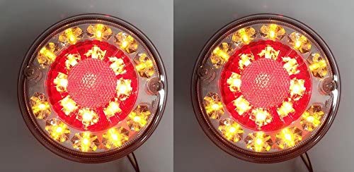 24/7 AUTO 2 x 12V LED Hamburger Tail Rear Lights Truck Trailer Chassis Caravan Camper Tipper