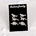 Gold Dinosaurs Earrings Alloy 3 Pairs of Studs Set Punk Cartilage Earrings Cute Animal Jewelry