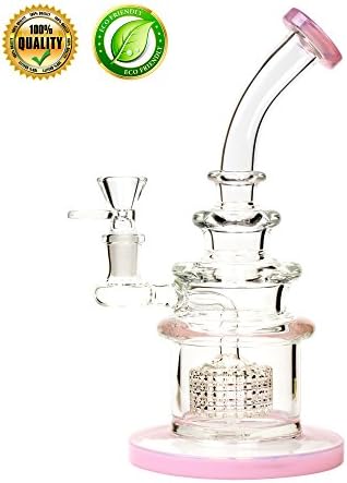 Glass Handmade Height 23cm joint 14.5mm Water Recycler New Pink