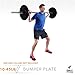 DAY 1 FITNESS Olympic Bumper Weighted Plate 2â€ For Barbells, Bars, 45 lb Single Plate - Shock-Absorbing, Minimal Bounce Steel Weights with Bumpers for Lifting, Strength Training, and Working Out