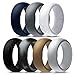 MOKANI Silicone Wedding Ring for Men, 7/5/1 Pack Rubber Wedding Bands, Comfortable Fit, Skin Safe, Durable Rubber Wedding Ring