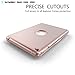iPad mini 4 Keyboard Case with 7 Colors Backlit 135 Degree Adjustable Angles Addprime Rose Gold Aluminum Alloy Shell and Back Plate Chocolate ABS Button Wireless Bluetooth Keyboard for iPad mini4