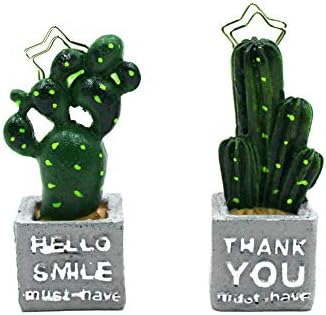 Eilova 2Pcs Cute Creative Cactus Business Name Card Place Stand Table Number Holder Photo Memo Note Clip Decoration for Wedding Party Favor