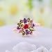 BAMOER 18K White Rose Gold Plated Cubic Zirconia Snowflake Flower Ring for Women Girls CZ Jewelry Fashion Flower Ring 3 Style