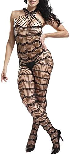 Myhope Women Lingerie Sling Bodystocking Mesh Hollow Fishnet Pantyhose Open Crotch Bodysuit