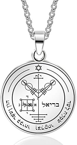Fourth Pentacle of Jupiter Key of Solomon Pendant Stainless Steel Necklace Seals of The Seven Archangels
