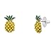 Lux Accessories Fruit Cocktail Pave Pineapple Stud Earrings
